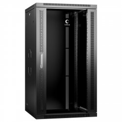 SH-05F-22U60/45-BK Cabeus Шкаф 22U настенный 19 600x450x1082 мм дверь стекло, черный RAL 9004