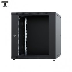 ТЕЛКОМ TLN-12.6.10-СМ.9005 Шкаф 12U 600x1000x623мм (ШхГхВ) телекоммуникационный 19 напольный, передняя дверь стекло - задняя дверь металл, цвет черный (RAL9005)