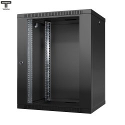 ТЕЛКОМ TL-18.6.3-П.9005МА Шкаф настенный 18U 600x350x890мм (ШхГхВ) телекоммуникационный 19, дверь перфорированная, цвет черный (RAL9005МА) (4 места)