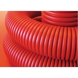Труба гибкая двустенная для кабельной канализации д.110мм, цвет красный, в бухте 100м., с протяжкой121911100 фото